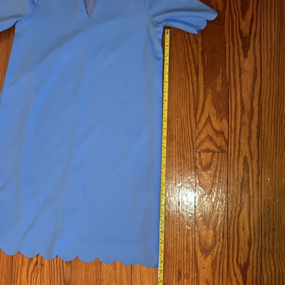 Everly Periwinkle V Neck Scallop Dress - Picture 11 of 12